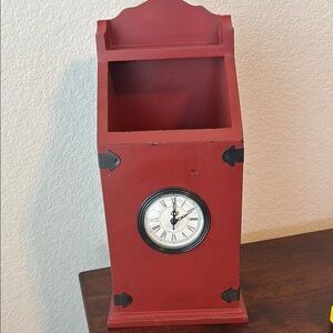 Home interiors Vintage Wall or table top decorative wooden clock with planter